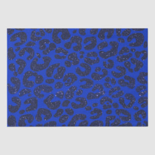Blauw Glittery Leopard Patroon Tissuepapier