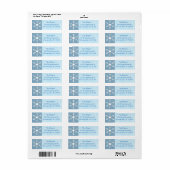 Blauw Glittery Sneeuwvlok Adres Retourlabel Etiket (Full Sheet)