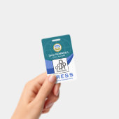 Blauw Global Wave Pers Staf Foto Reporter Badge (Handheld)