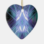 Blauw gloeiend sterpatroon keramisch ornament (Rechts)