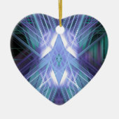 Blauw gloeiend sterpatroon keramisch ornament (Voorkant)