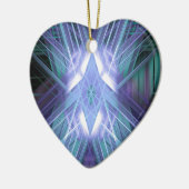 Blauw gloeiend sterpatroon keramisch ornament (Links)