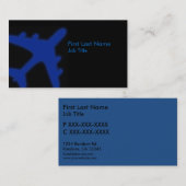Blauw gloeiend vliegtuig aangepaste visitekaartjes (Voorkant / Achterkant)