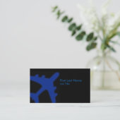 Blauw gloeiend vliegtuig aangepaste visitekaartjes (Staand voorkant)