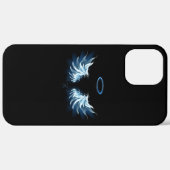 Blauw gloeiende engelenvleugels op zwarte achtergr Case-Mate iPhone case (Achterkant (horizontaal))