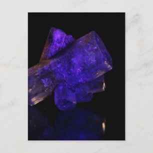 Blauw gloeikristal briefkaart