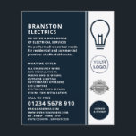 Blauw gloeilampontwerp, elektricien Adverteren Flyer<br><div class="desc">Blauw gloeilampontwerp,  elektricien Adverteren flyers bij de Visitekaartje Store.</div>