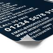 Blauw gloeilampontwerp, elektricien Adverteren Poster (Hoek)