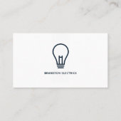 Blauw gloeilampontwerp, elektricien visitekaartje (Achterkant)