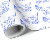  blauw gnoom met vlinder cadeaupapier (Rol Hoek)