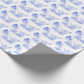  blauw gnoom met vlinder cadeaupapier (Hoek)