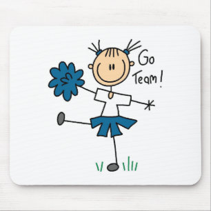 Blauw Go Team Cheerleader T-shirts en Cadeaus Muismat