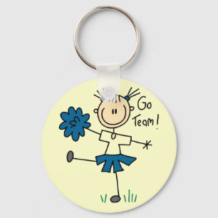 Blauw Go Team Cheerleading T-shirts en Cadeaus Sleutelhanger