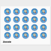 Blauw goed baan ster sticker (Vel)