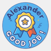 Blauw goed baan ster sticker (Voorkant)