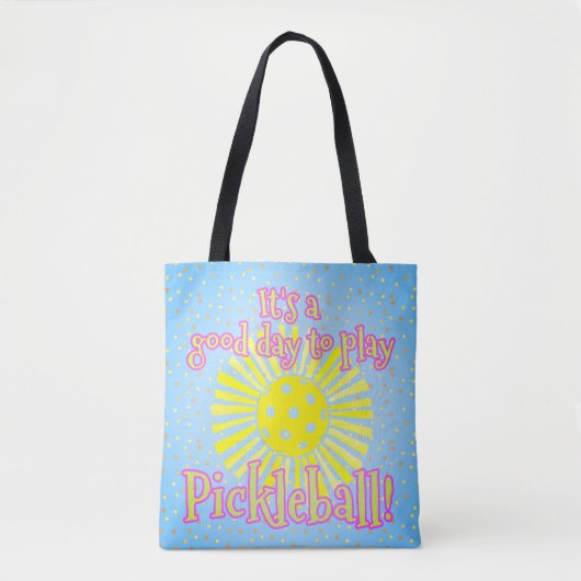 Blauw Goede Dag om Pickleball te spelen Tote Bag (Voorkant)
