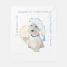 Blauw Goedenacht Westie met Kaars