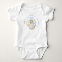 Blauw Goedenacht Westie met Kaars Romper