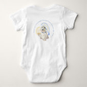 Blauw Goedenacht Westie met Kaars Romper (Achterkant)