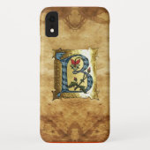 BLAUW GOLD B-BRIEF MET FLOWERS MONOGRAM Case-Mate iPhone CASE (Achterkant)