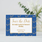 BLAUW GOLD BOTANICAL BEWAREN DE DATUM AANKONDIGING (Staand voorkant)