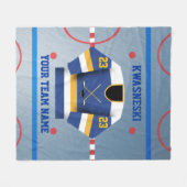 Blauw | Gold Ice Hockey Rink | Player Jersey Fleece Deken (Voorkant (Horizontaal))