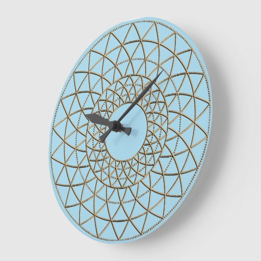 Blauw Gold Mandela-ontwerp Grote Klok (Hoek)