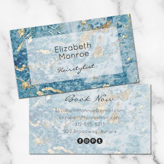 Blauw Gold-Waterverf Visitekaartje