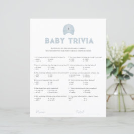 Blauw golf baby shower baby trivia spel