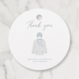 Blauw golf baby shower feest bedankjes labels