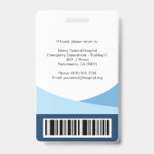 Blauw golf professionele identificatie voor medisc badge (Achterkant)
