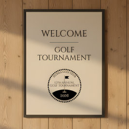 Blauw Golf Toernooi Welkomstposter Poster