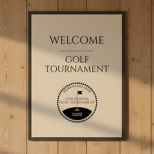 Blauw Golf Toernooi Welkomstposter Poster