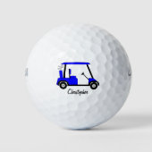 Blauw golfbuggyontwerp golfballen (Voorkant)
