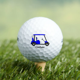 Blauw golfbuggyontwerp golfballen