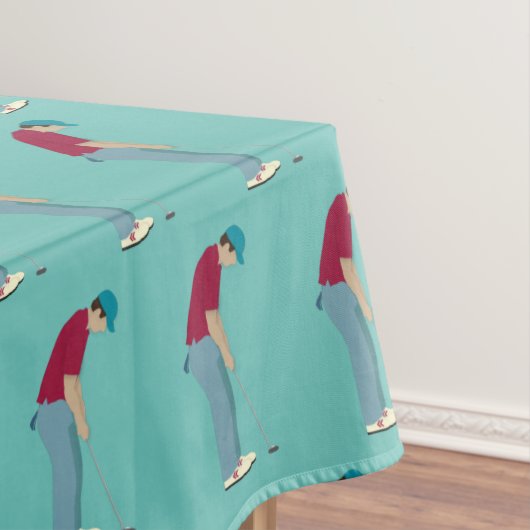 Blauw Golfers snijpatroon Tafelkleed (Voorbeeld)