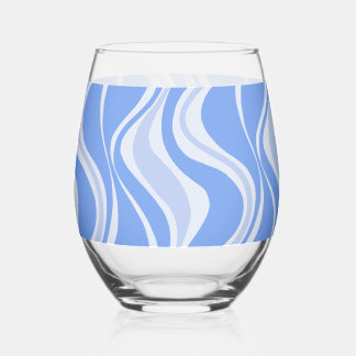 Blauw golfglas wijnglas zonder voet