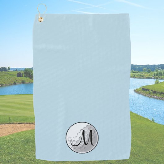 Blauw golfhanddoek met op maat gemaakt monogram, e