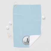 Blauw golfhanddoek met op maat gemaakt monogram, e (Insitu)