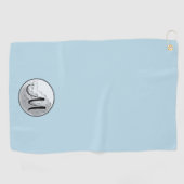 Blauw golfhanddoek met op maat gemaakt monogram, e (Horizontaal)