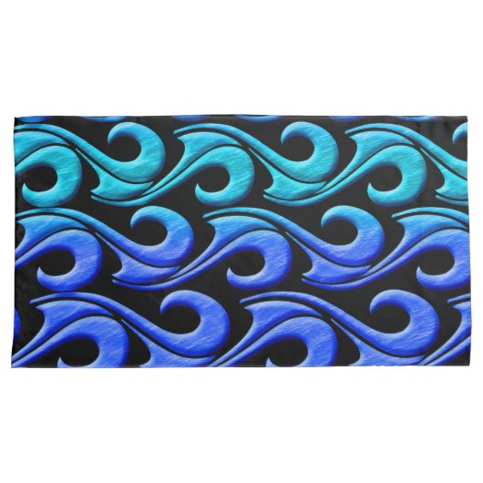 blauw golfkussen hoesje kussensloop (Voorkant-Rechts)