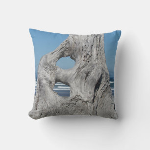 Blauw golfkussen van drijfhout Oceaangolven Lucht Kussen