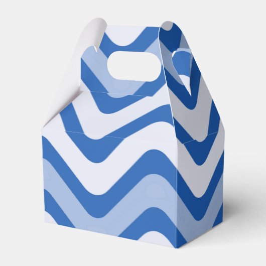 Blauw Golflijn Patroon Bedankdoosjes (Voorkant Zijde)