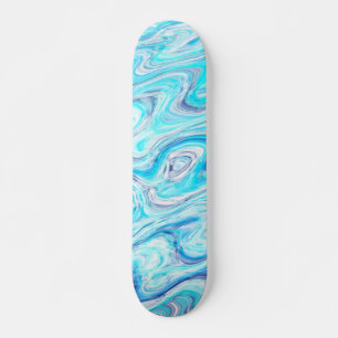 Blauw golfmarmer textuur abstract vloeistof persoonlijk skateboard