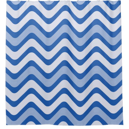Blauw golfontwerp - Pas uw eigen ontwerp aan Douchegordijn (Voorkant)