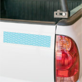 Blauw golfpatroon bumpersticker (Op Truck)