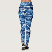 Blauw golfpatroon leggings (Achterkant)