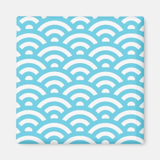Blauw golfpatroon magneet (Voorkant)