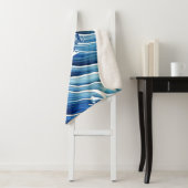 Blauw golfpatroon sherpa deken (In situ)