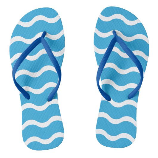 Blauw golfpatroon teenslippers (Voetbed)